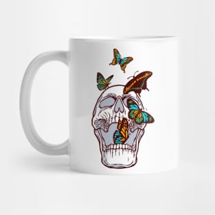 colorful butterflies skull Mug